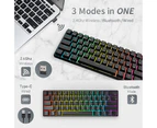 Royal Kludge RK61 Tri Mode 60% Hot Swappable Mechanical Gaming Keyboard Black (Red Switch)