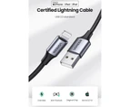 UGREEN Armored USB A to Apple Lightning Cable 1M Black Fast Charging iPhone iOS