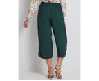 Katies Side Button Crop Pants - Womens - Sea Green