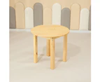 60CM Round Wooden Kids Table and 2 Red Chairs Set Pinewood Timber Childrens Desk