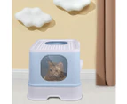 Pawz Cat Litter Box Fully Enclosed Kitty Toilet Trapping Odor Control Basin Blue