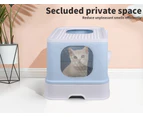 Pawz Cat Litter Box Fully Enclosed Kitty Toilet Trapping Odor Control Basin Blue