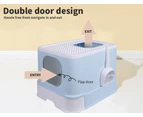 Pawz Cat Litter Box Fully Enclosed Kitty Toilet Trapping Odor Control Basin Blue