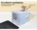 Pawz Cat Litter Box Fully Enclosed Kitty Toilet Trapping Odor Control Basin Blue