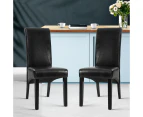 Artiss Dining Chairs Set of 2 Leather Parsons Chair Black