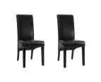 Artiss Dining Chairs Set of 2 Leather Parsons Chair Black