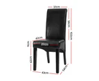 Artiss Dining Chairs Set of 2 Leather Parsons Chair Black