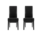 Artiss Dining Chairs Set of 2 Leather Parsons Chair Black