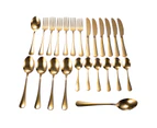 Kitchen Cutlery Set/24pcs Party Gifts Cutlery Supplies Knife Fork Spoon Teaspoon -Gold