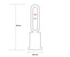 Floor Fan Freestanding Bladeless Fan LED Display Air filtration Hot Cool Winds Home Appliances -Black Red