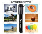 Aluminium Mini Bicycle Air Bike Pump Hand Ball Inflator Portable Cycling Tyre Black