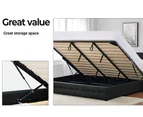 Levede Fabric Bed Frame King Tufted Mattress Base Platform Gas Lift Storage Grey