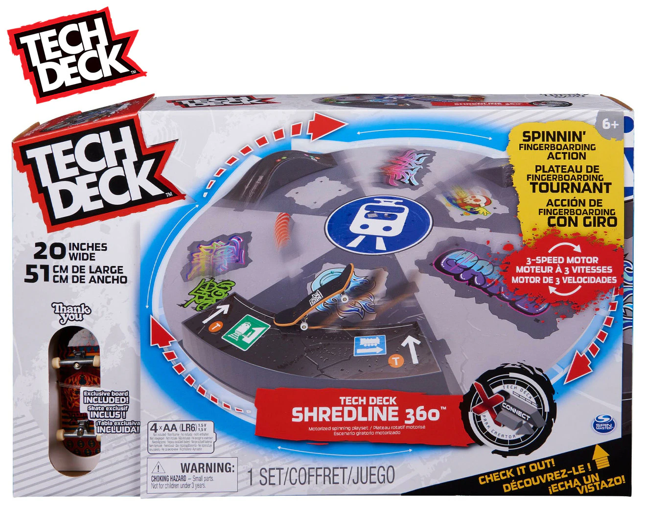 Tech Deck Shredline 360 Turntable Spin Fingerboard Kids/Childrens Play Toy 6y+