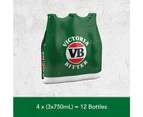 Victoria Bitter Beer Case 12 x 750mL Bottles