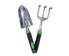 Garden hand tools loosen soil easily and are ideal for transplanting, digging, tilling, weeding - Green