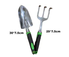 Garden hand tools loosen soil easily and are ideal for transplanting, digging, tilling, weeding - Green