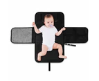 Portable Changing Pad Baby Nappy Diaper Bag Clutch Foldable Mat - Black