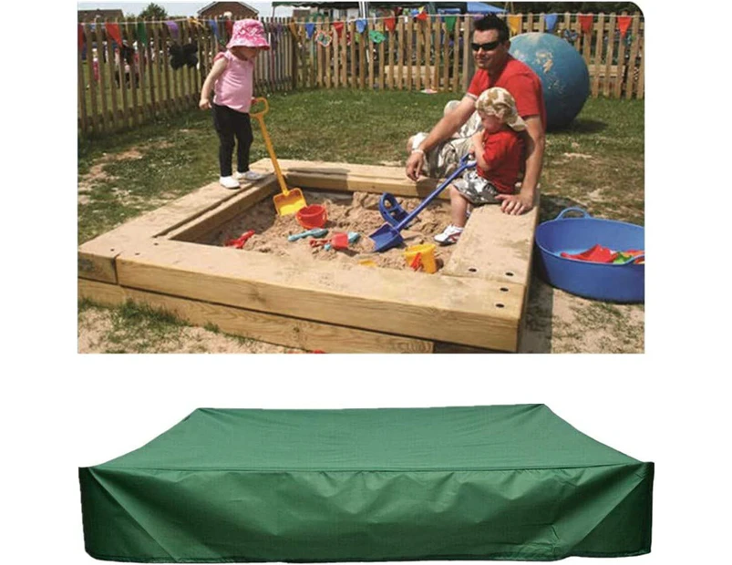 Sandpit Cover 150x150cm Tarpaulin for Sandpit With Drawstring Waterproof Sandpit Beach Garden - Green