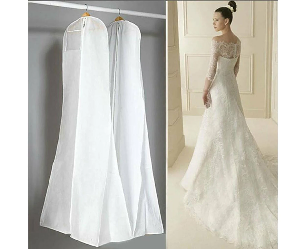 Breathable garment bag wedding dress wedding dress cover protective cover