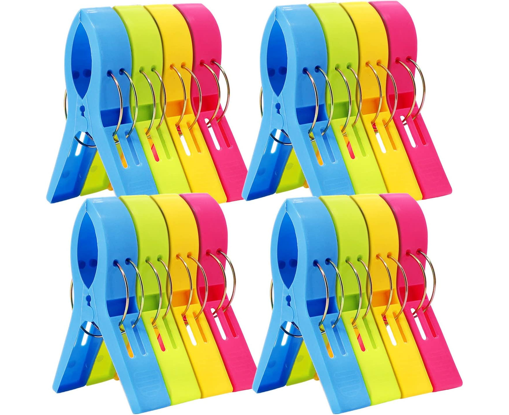 Beach Towel Clips Quilts Bright Colors Large Plastic Clip for Beach Chairs or Pool Lounges Clothes Heavy-duty Clips Keep Your Towels MINGZE 4pcs Clothes Pins Blankets From Being Blown Away 