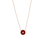 Marc Jacobs The Medallion Pendant Necklace - Red/Rose Gold