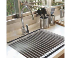 Toque Stainless Steel Dish Drying Rack Over Sink Kitchen  Foldable RollUp Mat