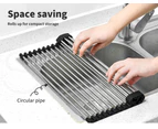 Toque Stainless Steel Dish Drying Rack Over Sink Kitchen  Foldable RollUp Mat