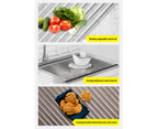 Toque Stainless Steel Dish Drying Rack Over Sink Kitchen  Foldable RollUp Mat