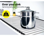 Toque Stainless Steel Dish Drying Rack Over Sink Kitchen  Foldable RollUp Mat