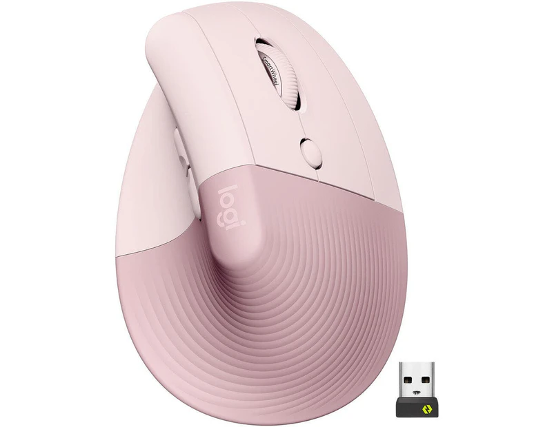Logitech Lift Vertical Ergonomic Mouse - Rose - Pink