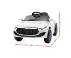 Rigo Kids Electric Ride On Car Cars Music Headlight Remote Control 12V White