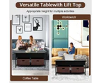 Giantex Lift Top Coffee Table Pop-up Central Storage Table w/Lifting Tabletop & Drawers Dining Table Black