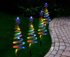 Stockholm Christmas Lights 4pcs LED Solar Tree Multi Colour Outdoor Garden Path Decoration 50CM