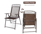 Costway 4x Outdoor Dining Chairs Folding Patio Bistro Set Cast Iron Backyard Garden Furniture