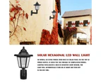 1Pcs Solar Panel LED Sensor Wall Light Hexagon Lamp Path Way Garden Fence Lamp