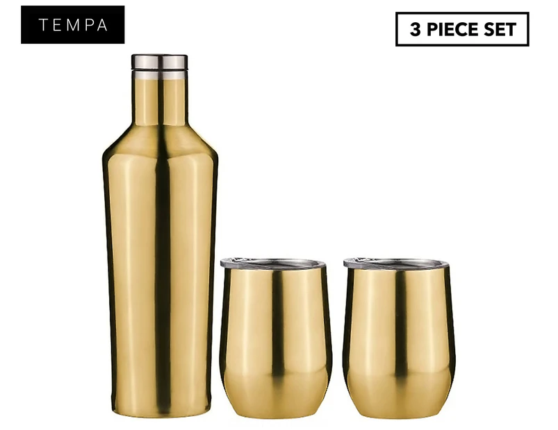 Tempa 3-Piece Portable Wine Gift Set - Gold