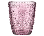 Set of 4 Ladelle 350mL Sunflower Glass Tumblers - Pink