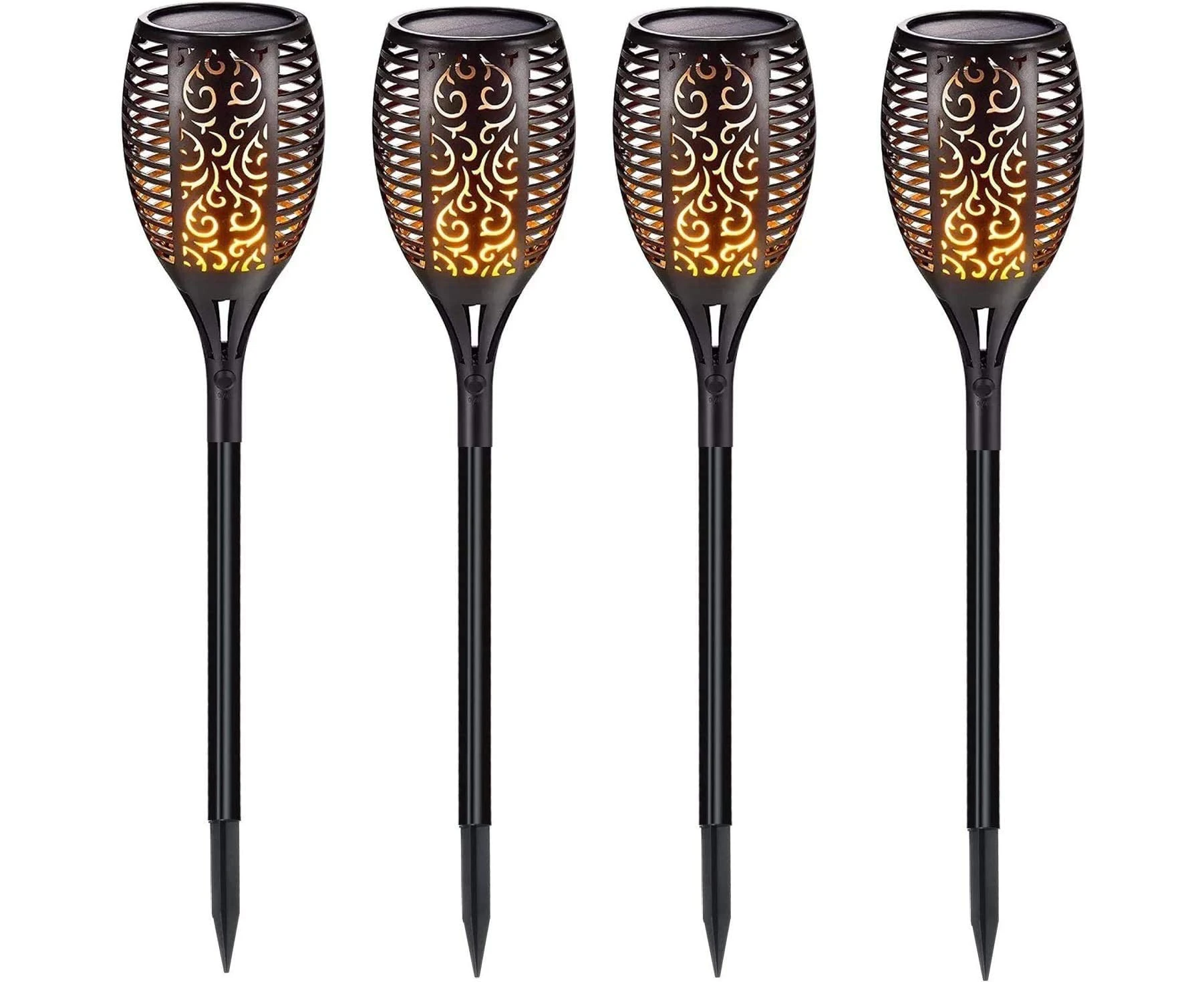 Waterproof Solar Flame Lamp IP65 Garden Torch Solar Flame Lights,4 Pack,Multi