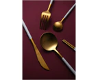 Cadence & Co. 30-Piece Hemingway Cutlery & Chopstick Set - Matte White/Gold