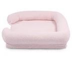 Charlie's Teddy Fleece Memory Foam Sofa Bed - Pink