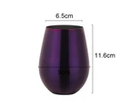 Father's Day Gift Stainless Steel Stemless Wine Glass, Outdoor Portable Wine Tumbler for the Pool, Camping, Cookouts - Purple