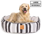 Mog & Bone 4 Seasons Reversible Large Pet Bed - Pebble Black Brush Stroke