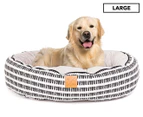 Mog & Bone Large 4 Seasons Reversible Circular Dog Bed - Black/White/Mosaic