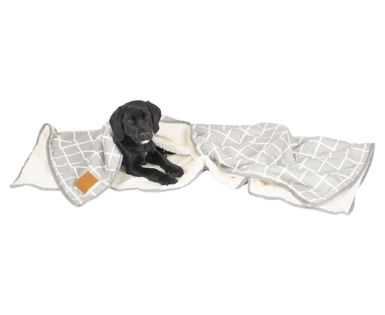 Mog & Bone Soft Reversible Pet Blanket Grey Check