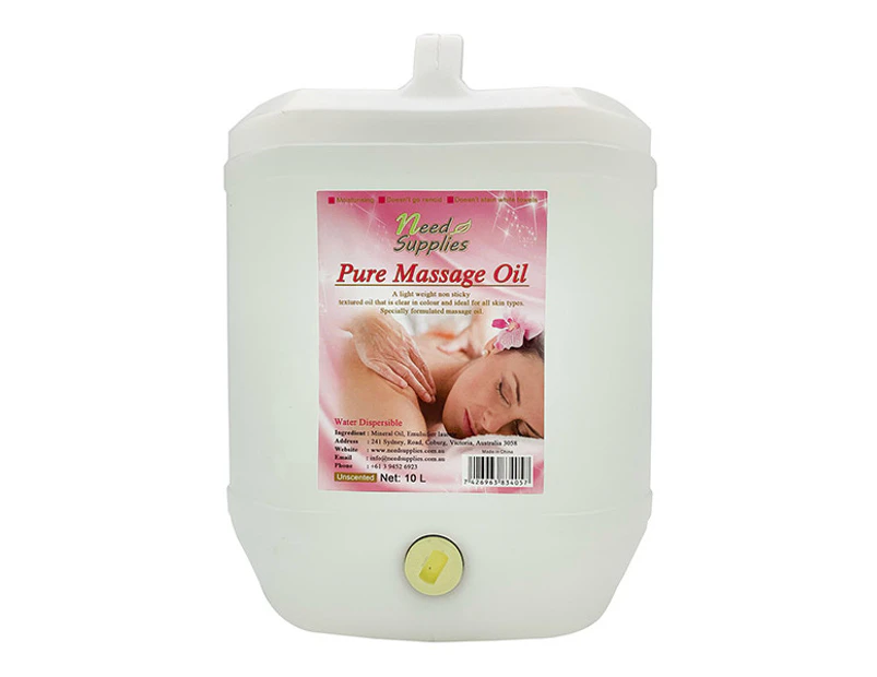Pure Massage Oil 10L - White Oil Premium Grade - No Cube Spanner