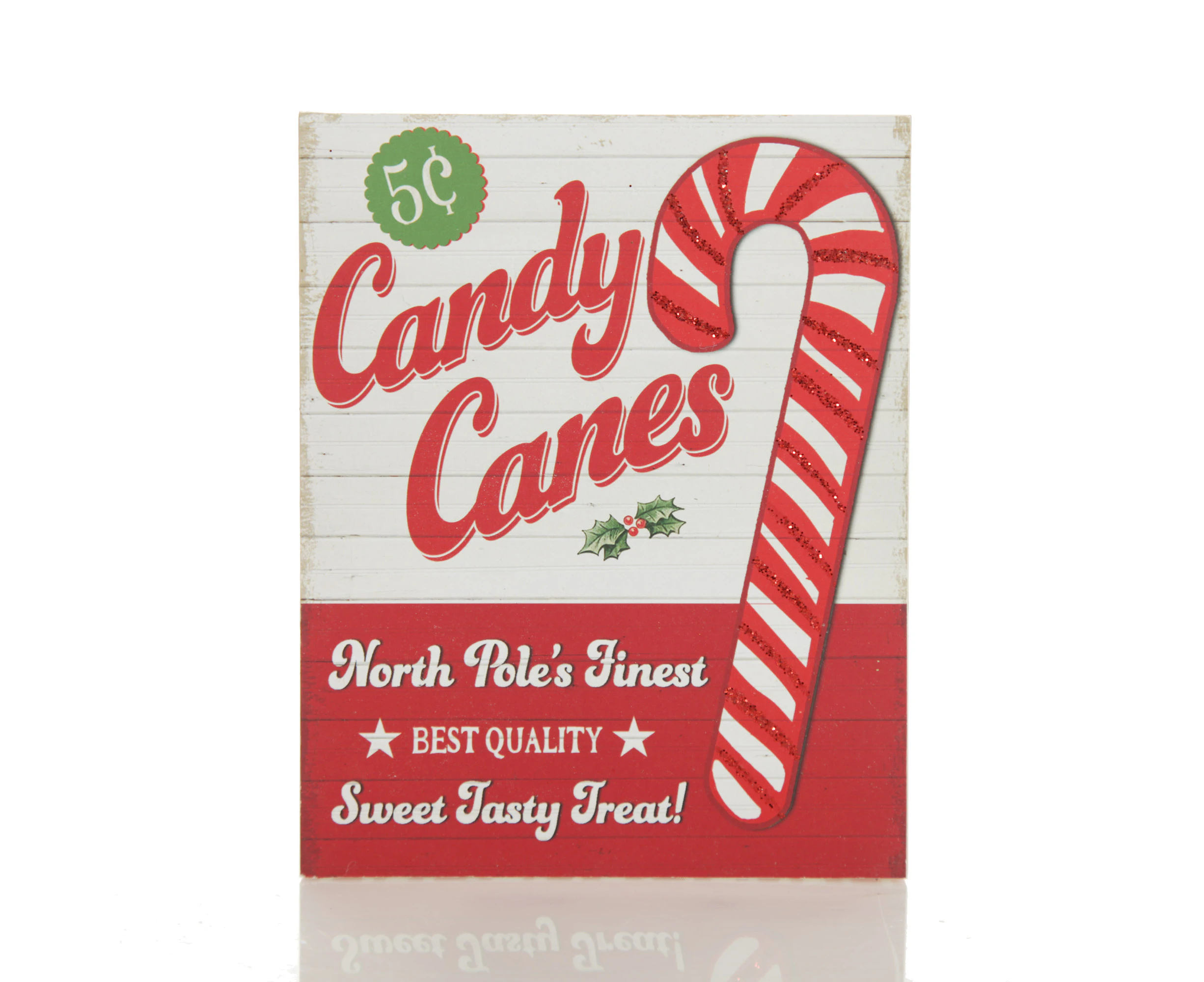 Retro Candy Cane Christmas Wall Box Sign