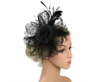 Hats for Womens 50s Headwear with Veil Flower Cocktail Wedding Tea Party Church Derby Hat Mesh Top Hat Jockey Club Hair Accessories