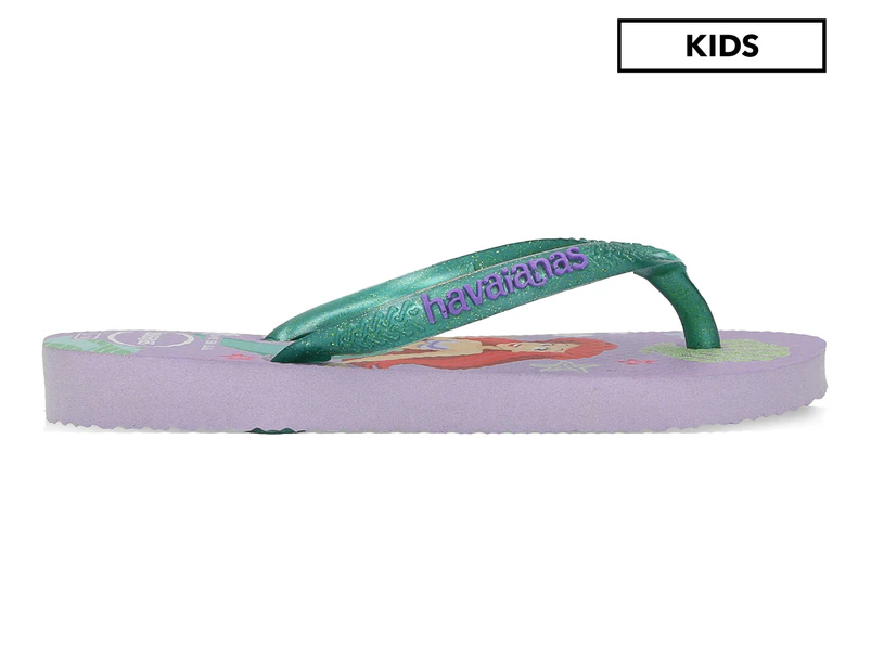 Havaianas Girls' Slim Princess Ariel Thongs - Quiet Lilac/Green Freshness