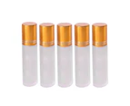 5Pcs/Set 10ml Roller Bottle Heat-Resistant Refillable Good Sealing Perfume Bottle Roll On Empty Bottle Cosmetic Supplies Golden
