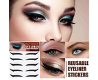 5Pairs Eyelid Sticker Self-adhesive Stylish PVC Ladies Girls Eyeliner Sticker for Party Black